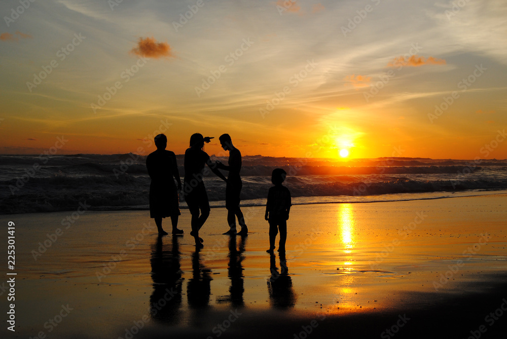 Family holiday at Parangtritis beach, Yogyakarta, Indonesia