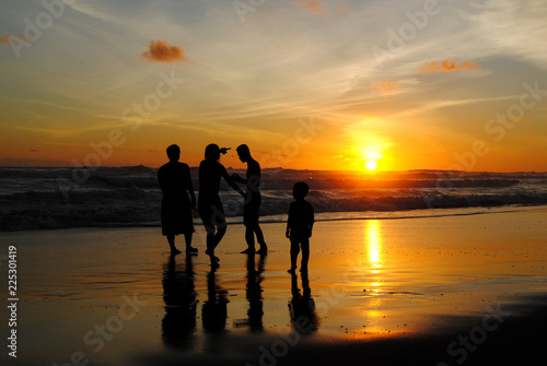 Family holiday at Parangtritis beach, Yogyakarta, Indonesia