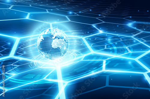 Abstract of world network, internet and global connection concept