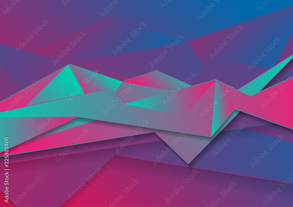 Colorful abstract neon polygonal tech background Colorful abstract neon polygonal tech background