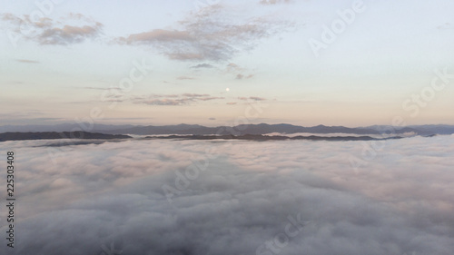 Landscape of Morning Mist with Mountain Layer at north of Thailand