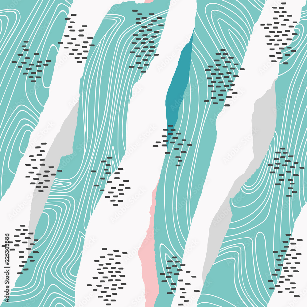 seamless pattern with abstract waves ornament