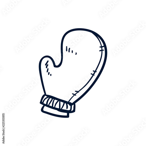 kitchen glove doodle vector