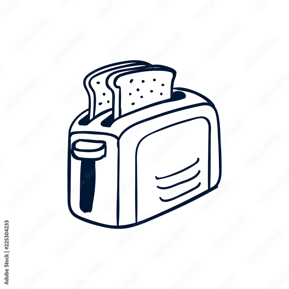toaster bread doodle art Stock Vector Adobe Stock