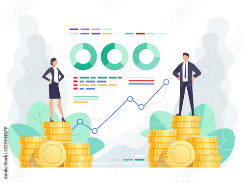 Vector concept of market growth graph.