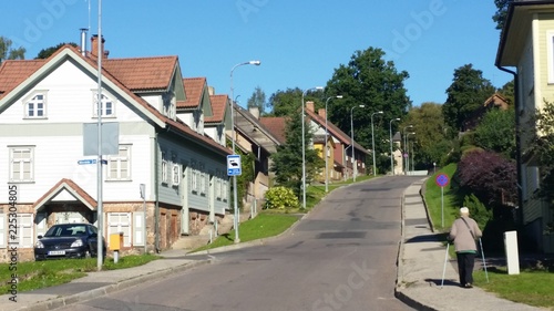 Wallpaper Mural Old Women Walking on a Road in Viljandi, Estonia Torontodigital.ca