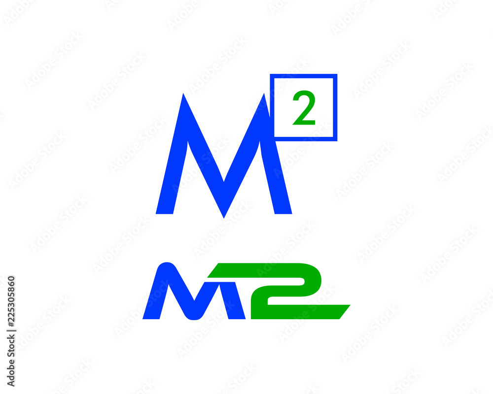 Set of letters m2 linked design logo vector Set of letters m2 linked design logo vector