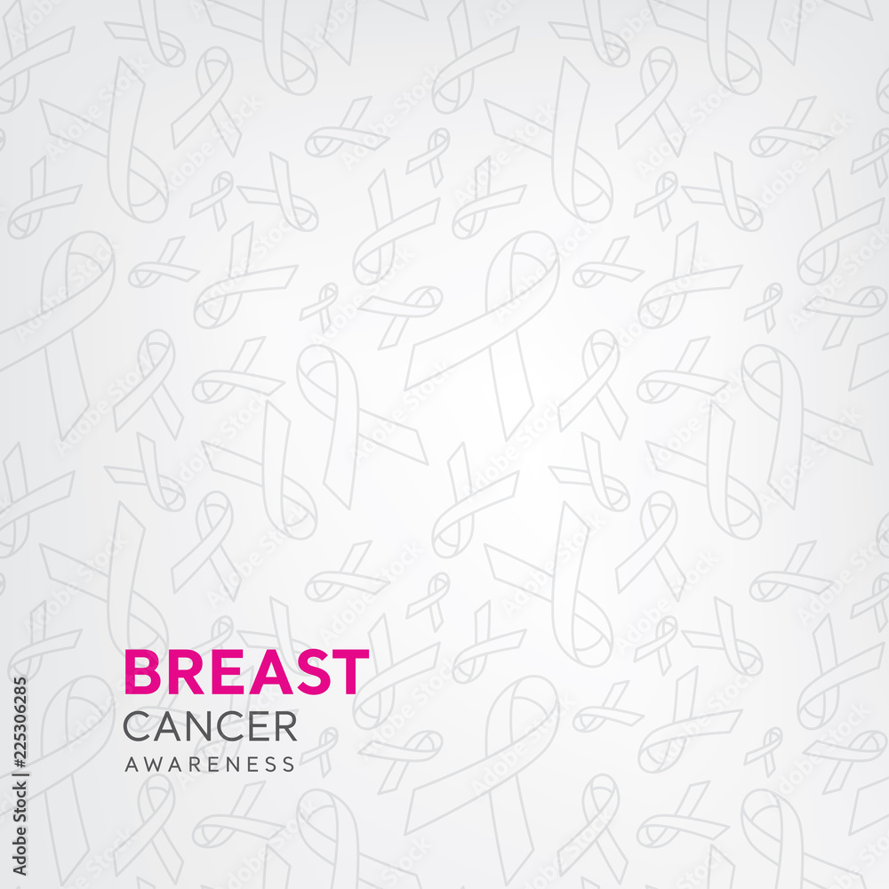 Ribbon pattern on white background for breast cancer awareness campaign