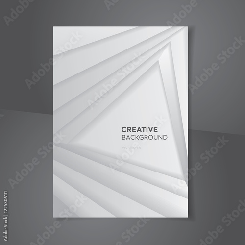 Abstract creative white gray annual report cover design background A4 proportion