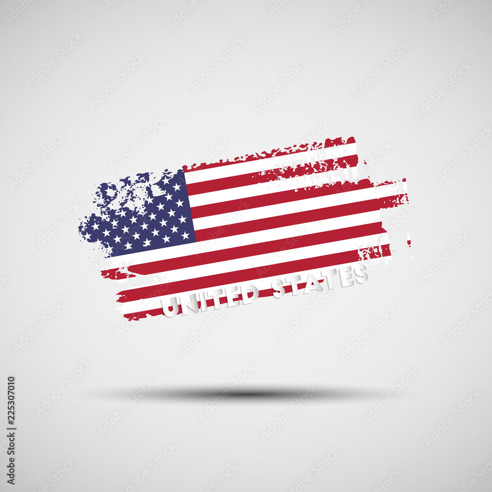 Grunge brush stroke with the United States of America national flag colors Grunge brush stroke with the United States of America national flag colors