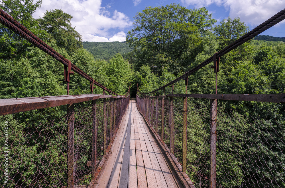 Obraz premium bridge over the mountain river