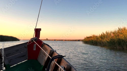 Sailing at sunset in the lagoon 