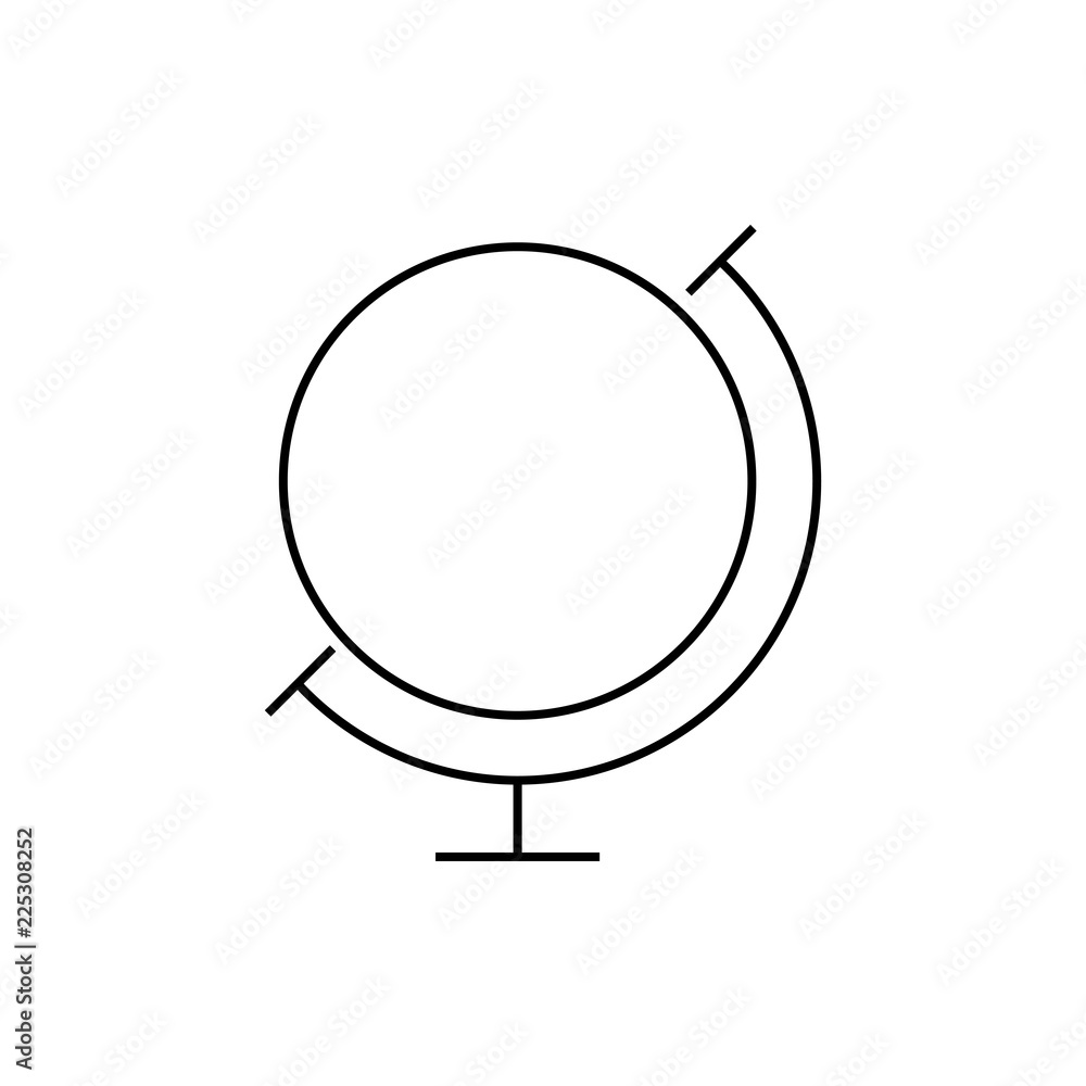 World globe on stand line icon. Vector Icon Isolated on White Background. Trendy flat ui sign design, graphic pictogram.