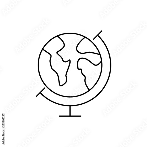 World globe on stand line icon. Vector Icon Isolated on White Background. Trendy flat ui sign design, graphic pictogram.