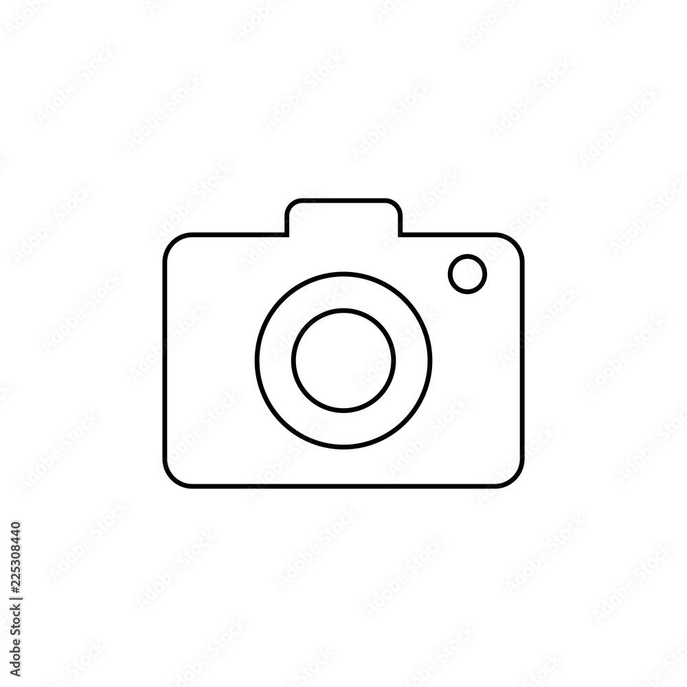 Camera vector icon. Photo line vector icon for websites and mobile minimalistic flat design. Outline pictogram on white background