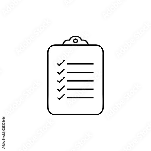 Check List isolated minimal single flat linear icon for application and info-graphic. Points line vector icon for websites and mobile minimalistic flat design.