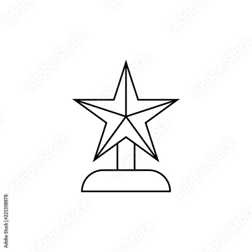 reward linear icon. statuette with star