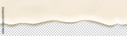 Top flowing yogurt seamless border vector background