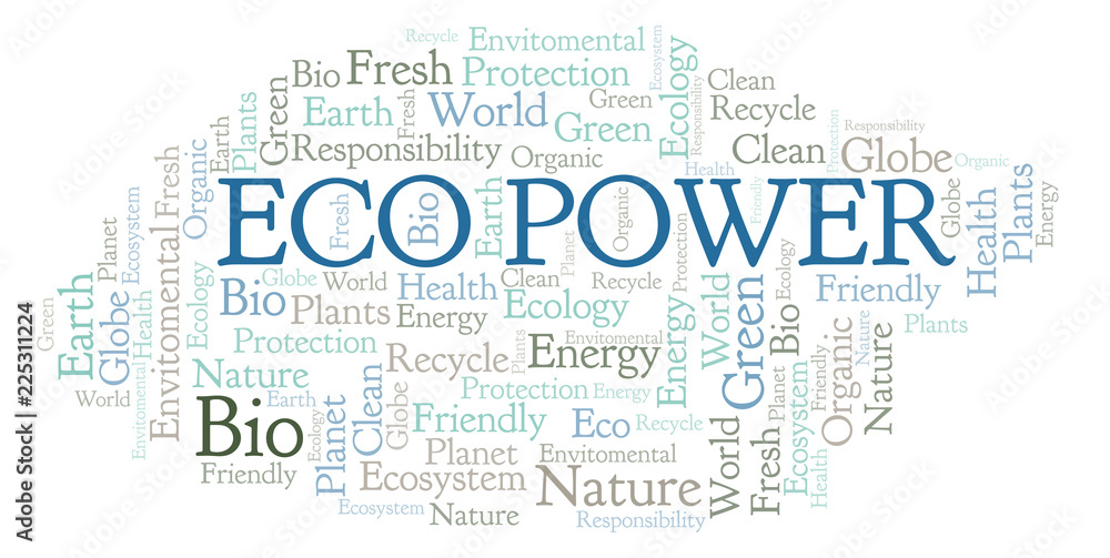 Fototapeta premium Eco Power word cloud.