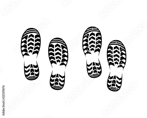 Shoe Footprints Sign Symbol Flat Logo Vector