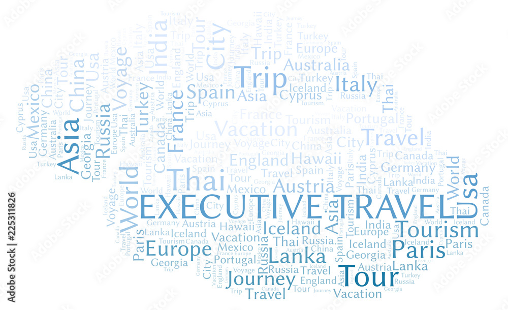 Executive Travel word cloud.