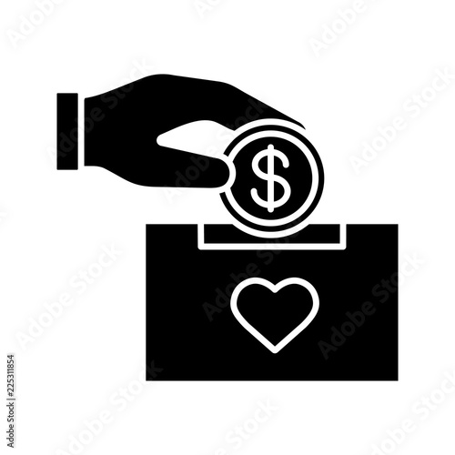 Donation box glyph icon