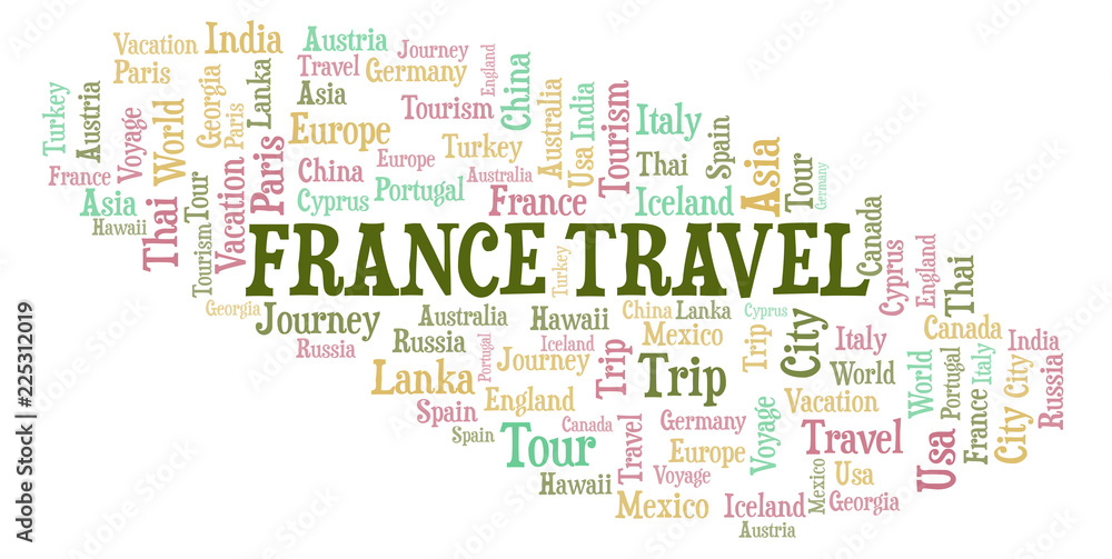 France Travel word cloud. France Travel word cloud.