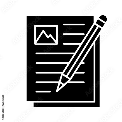Writing essay glyph icon
