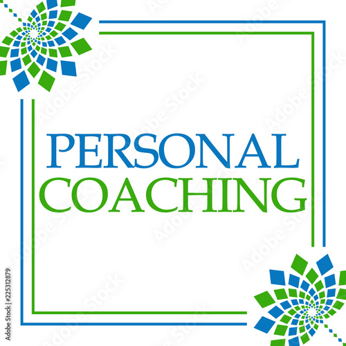 Personal Coaching Green Blue Floral Square   © ileezhun