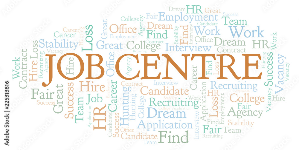 Fototapeta premium Job Centre word cloud.