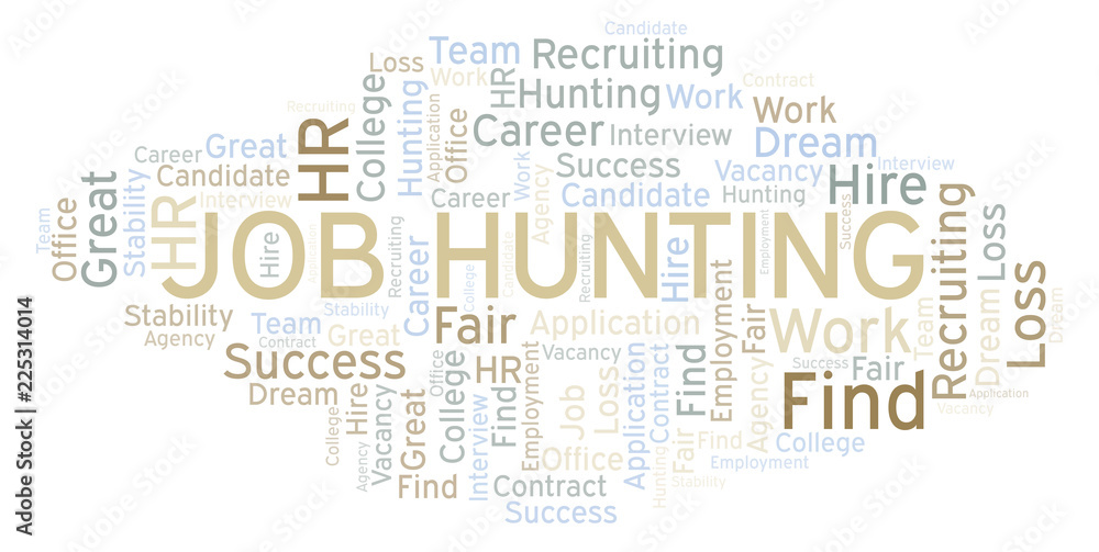 Obraz premium Job Hunting word cloud.