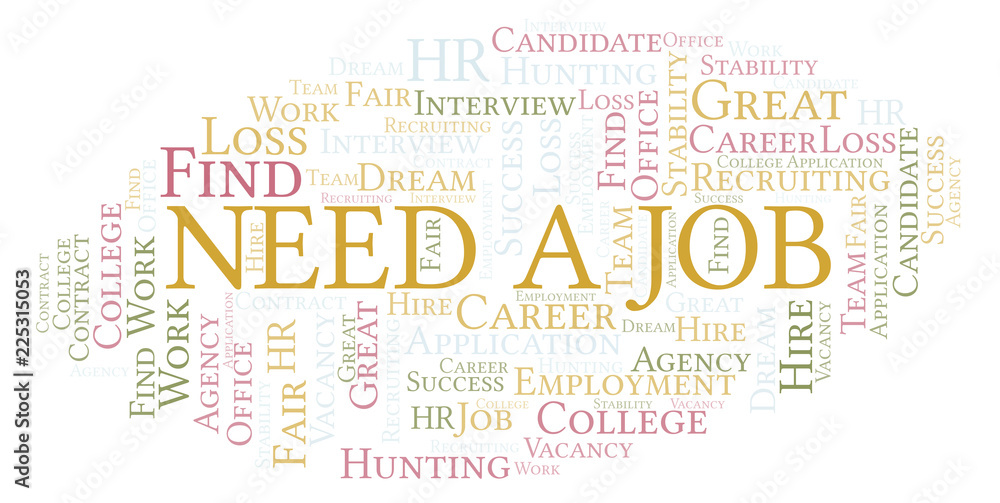 Need A Job word cloud. Need A Job word cloud.
