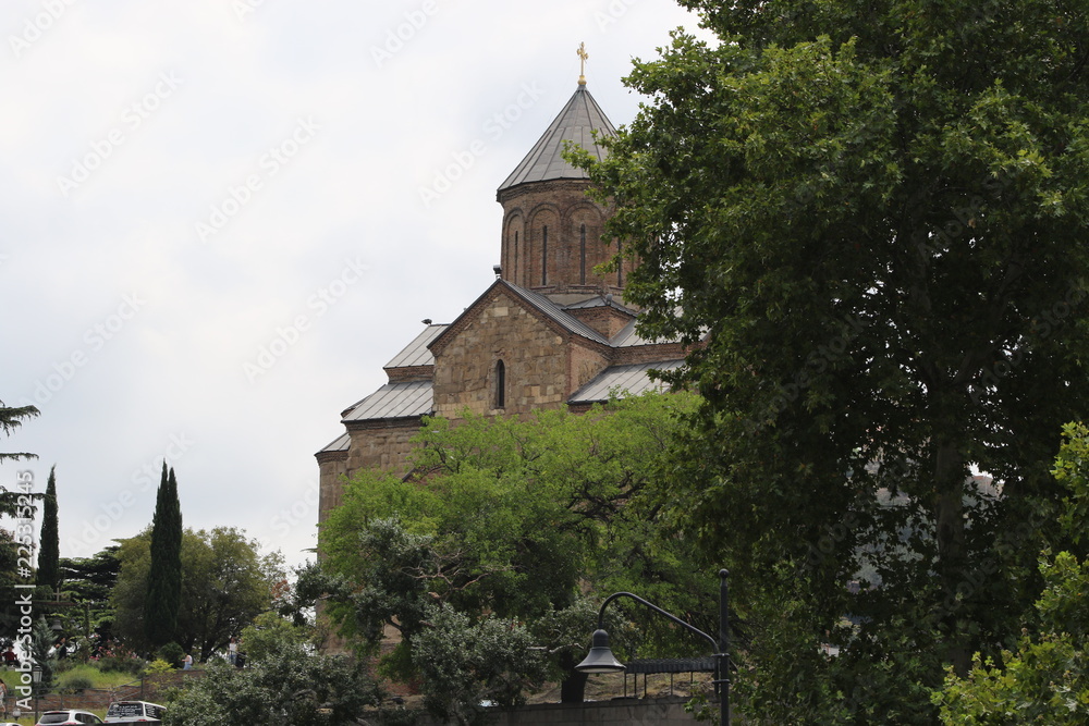 Old christian church Metekhi in Tbilisi city Old christian church Metekhi in Tbilisi city