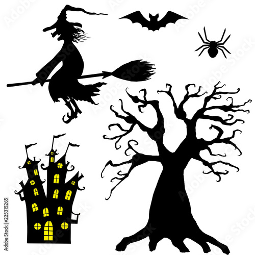 Halloween silhouettes. Set ...
