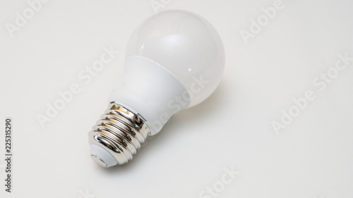 Light bulb on white background