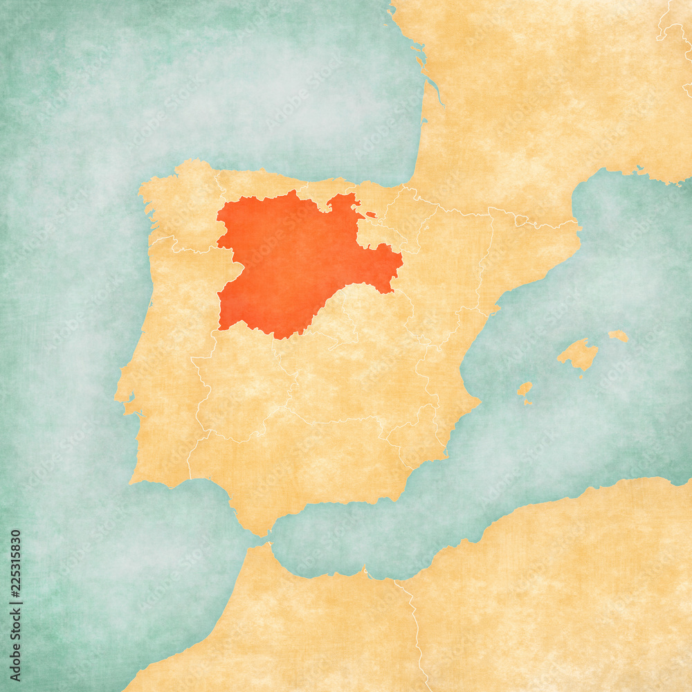 Map of Iberian Peninsula - Castile and Leon Map of Iberian Peninsula - Castile and Leon