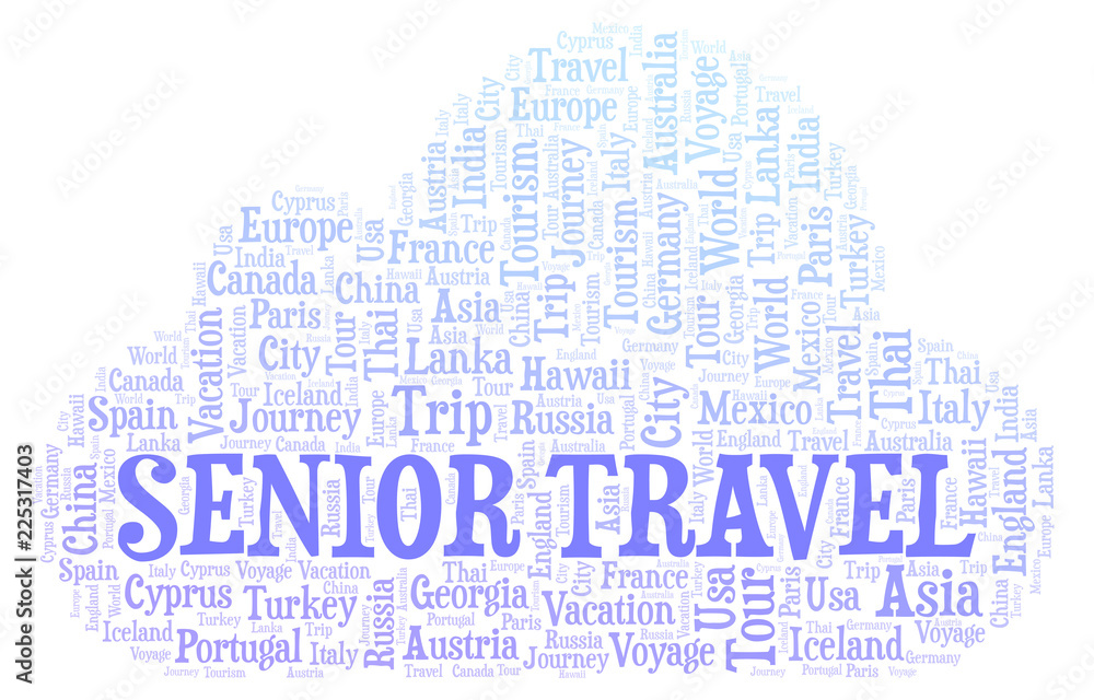 Fototapeta premium Senior Travel word cloud.