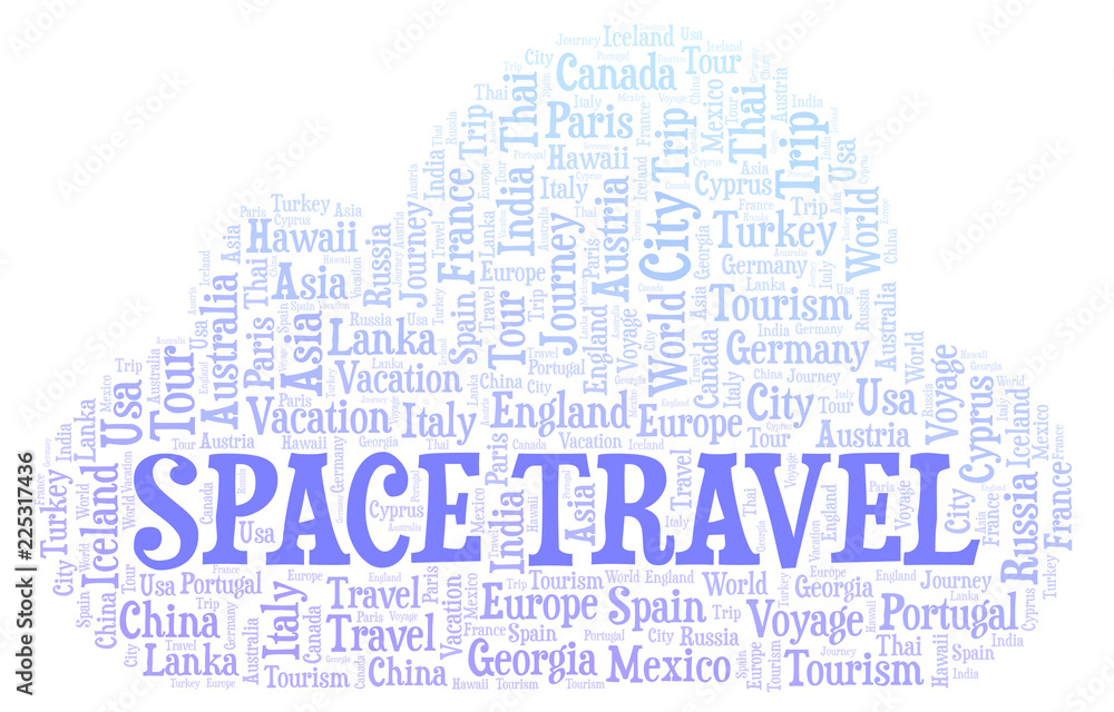 Obraz premium Space Travel word cloud.