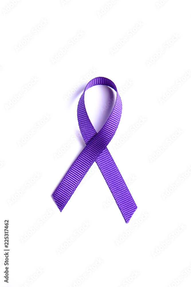 Purple Ribbon a Symbol of Pancreatic Cancer with copy space Stock Photo by  ©tanatat 52155221