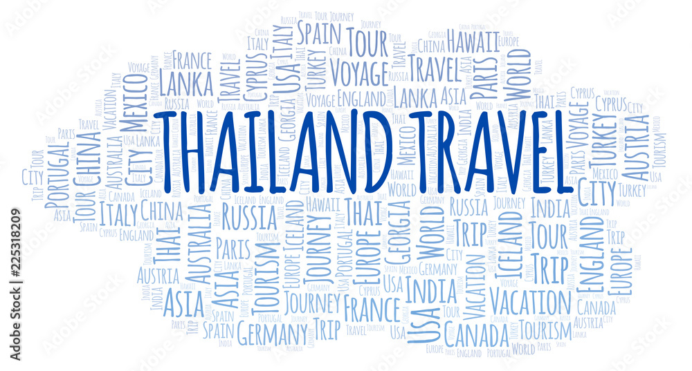 Thailand Travel word cloud. Thailand Travel word cloud.