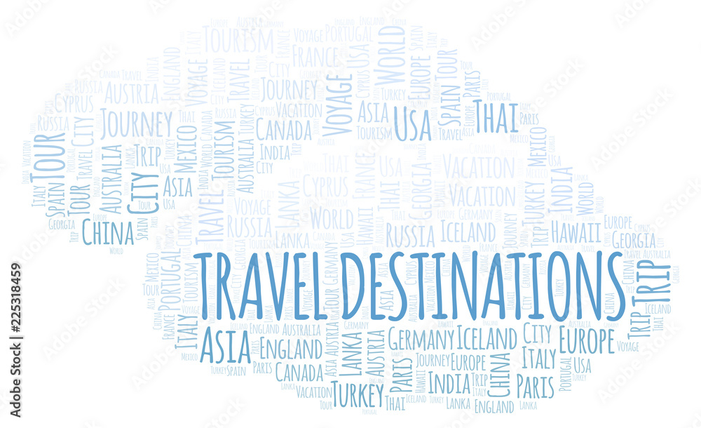Fototapeta premium Travel Destinations word cloud.
