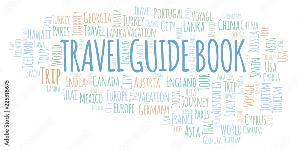 Fototapeta premium Travel Guide Book word cloud.