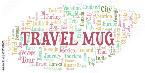 Travel Mug word cloud.