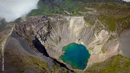 Aerial view of Irazu volcano crater lake in Costa Rica. photo