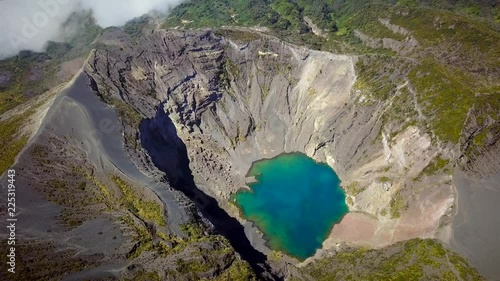 Aerial view of Irazu volcano crater lake in Costa Rica. photo