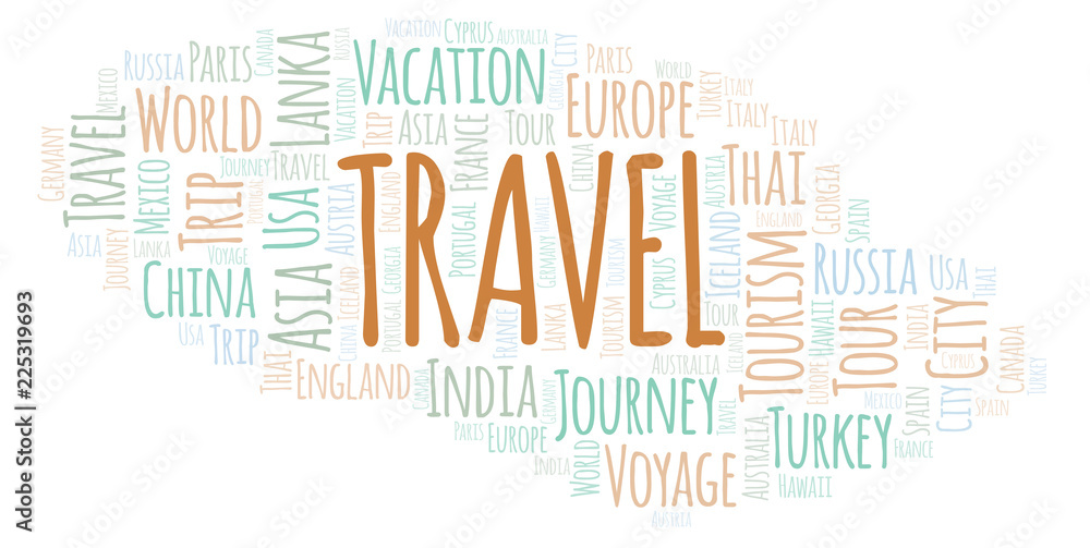 Obraz premium Travel word cloud.