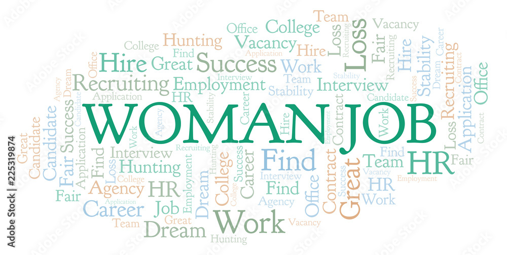 Fototapeta premium Woman Job word cloud.