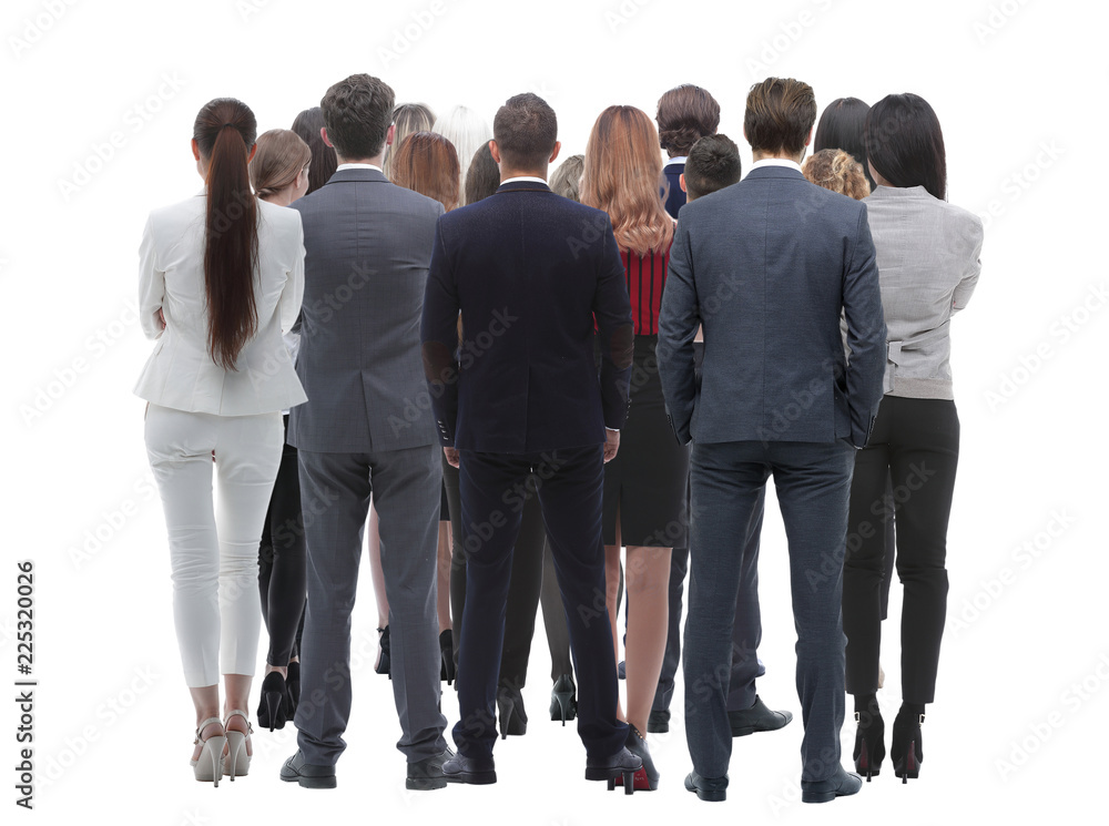 Obraz premium Back view group of business people. Rear view. Isolated over white background.