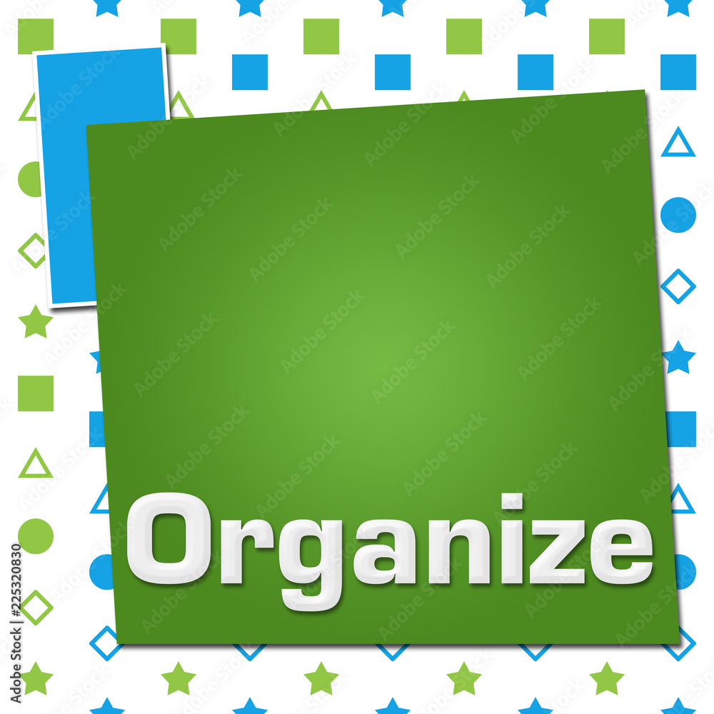 Fototapeta premium Organize Green Blue Basic Shapes Square