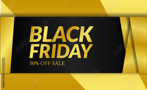 black friday template with golden texture and black background for sale offer banner, poster, marketing, and promotion on social media and website